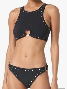 Michael Kors NWT Black Studded High-Neck SEXY Two-Piece Bikini